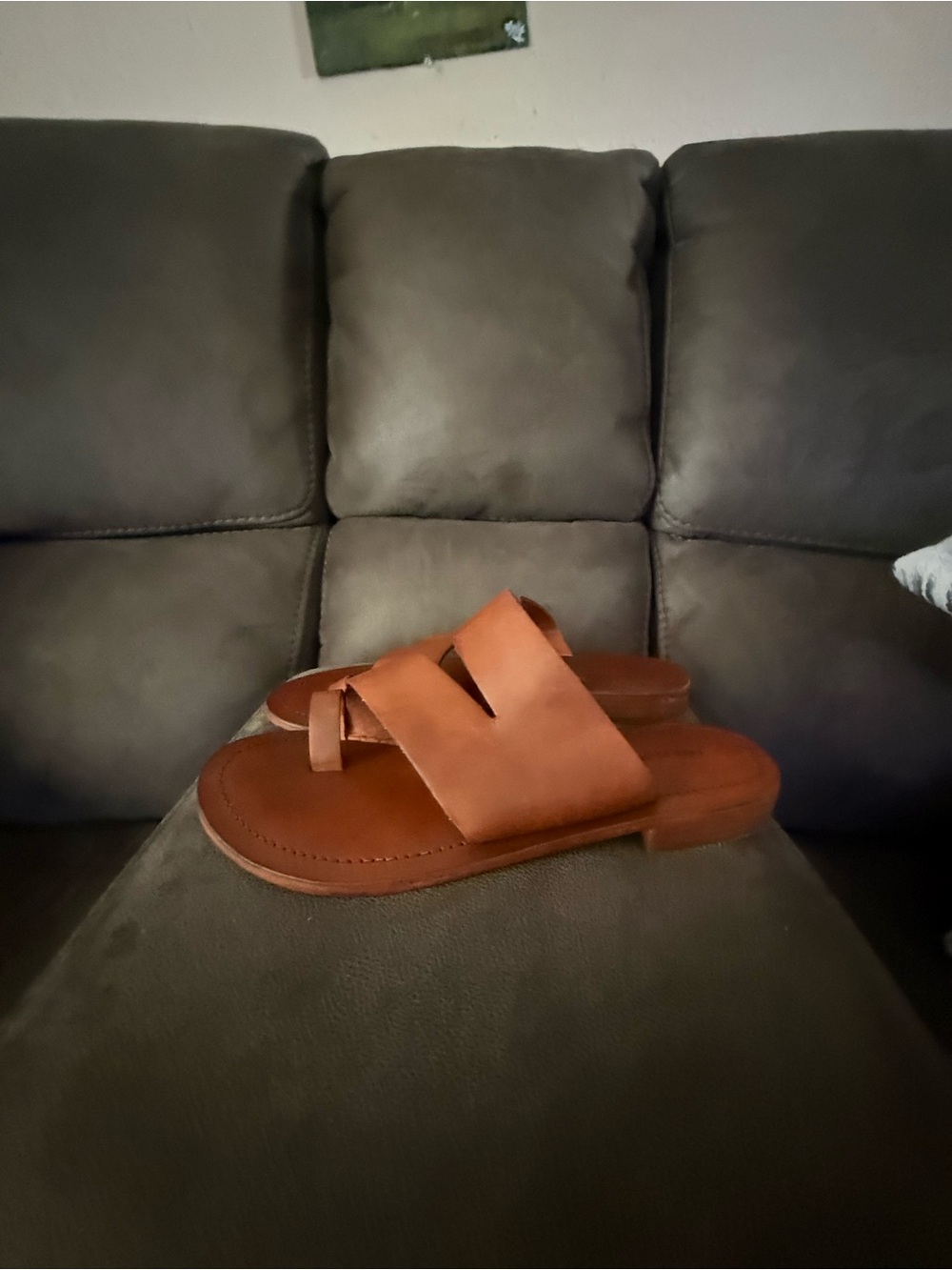 Free people Leather Slide Sandals in Tan size 9 - Picture 5 of 7